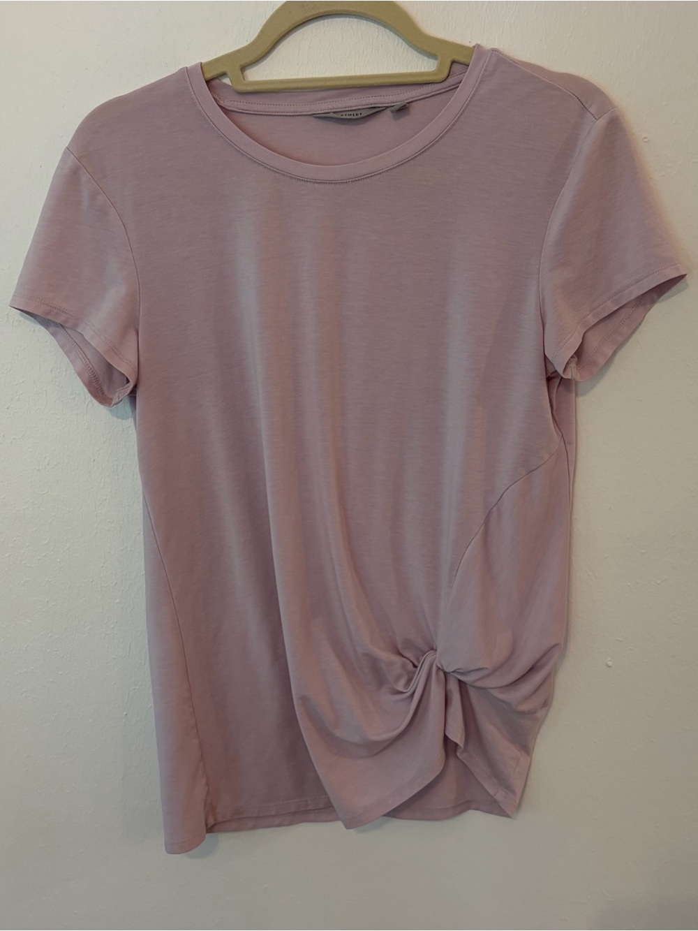 Athleta Dusty Rose Knot-Front Short Sleeve Tee